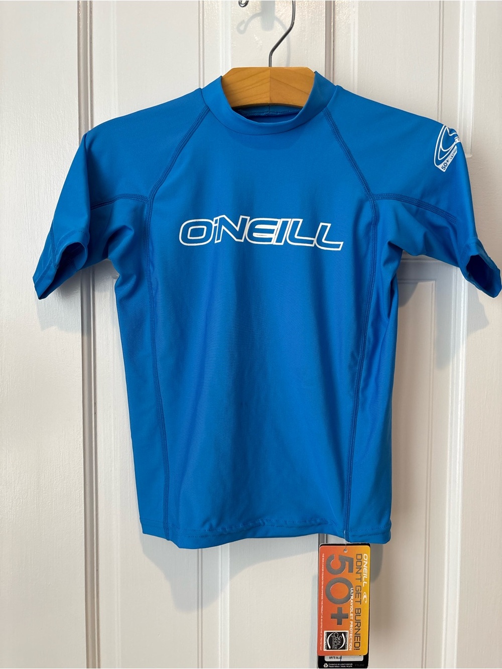 O'Neill Bright Blue Short Sleeve Rashguard, Size 8